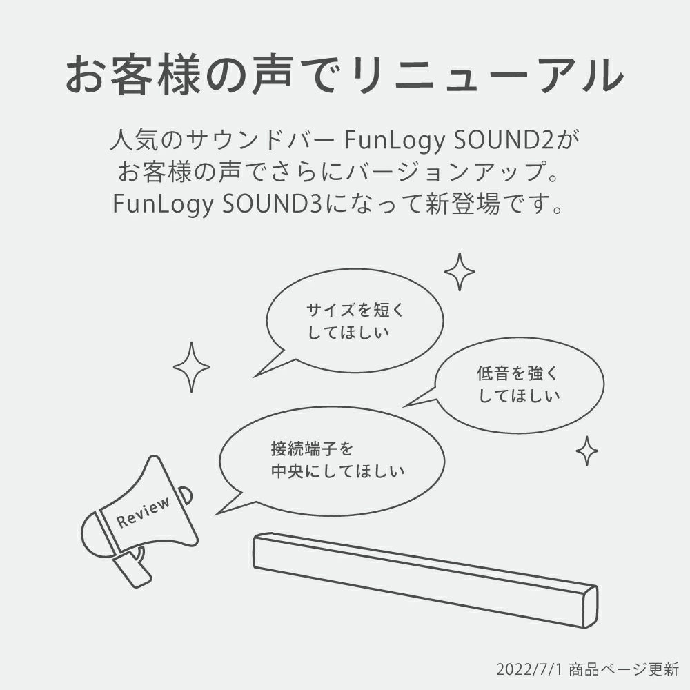 FUNLOGY Sound3 / サウンドバー