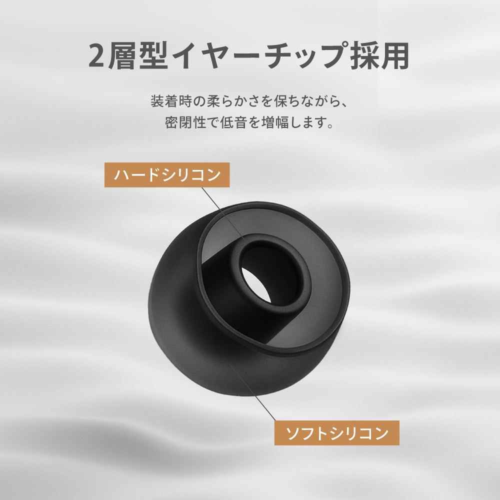 FUNLOGY Wired Earbuds 有線イヤホン 2層型イヤーチップ採用 ハードシリコン＋ソフトシリコン二重構造 密閉性で低音増幅する耳に優しい身り心地
