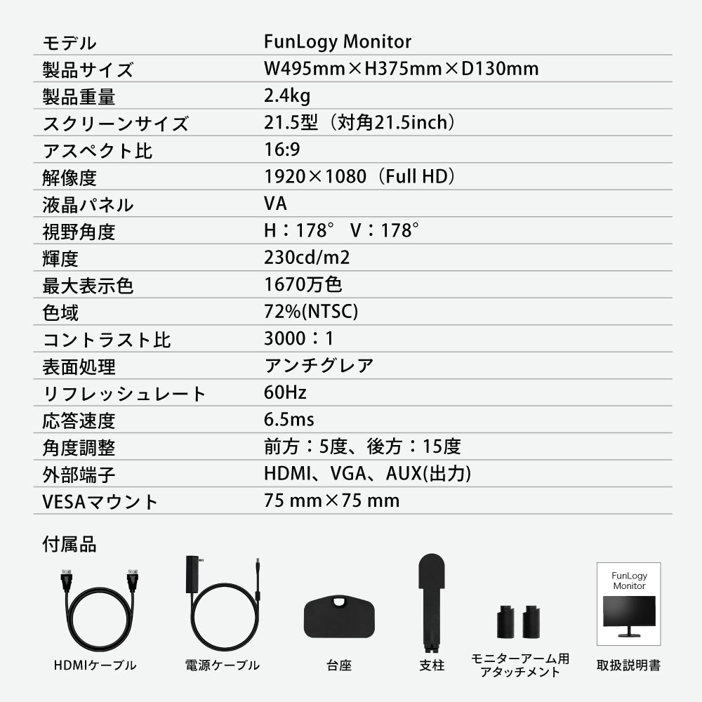 FUNLOGY Monitor / モニター